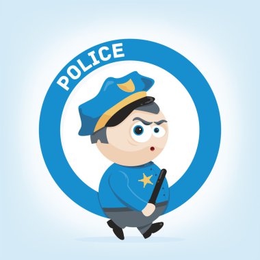 Şirin bir polisin vektör çizgi film