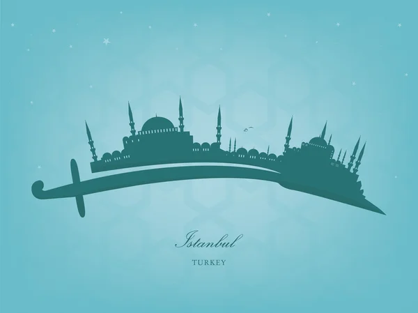 Vector Illustration of the cityscape of Istanbul — Stock Vector