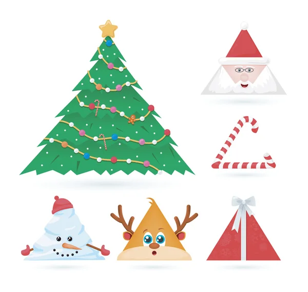 Triangle Christmas Ornaments — Stock Vector