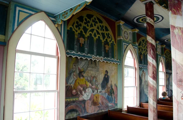 Detalles interiores de Iglesia pintada de San Benito — Foto de Stock