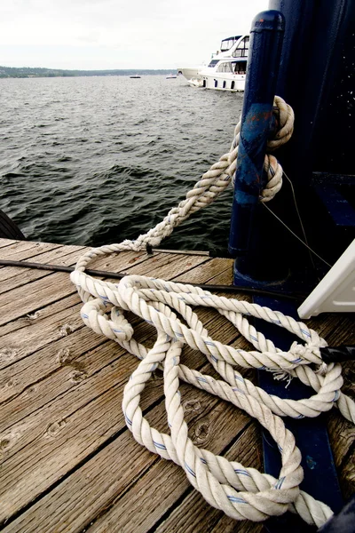Rope heap on a deck — Stock Photo, Image