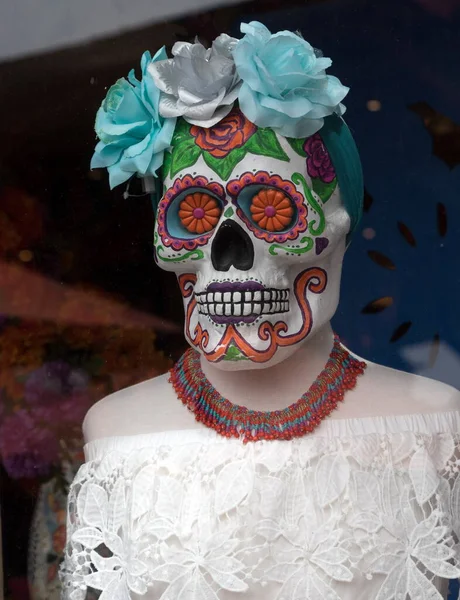 Escultura Del Esqueleto Novia Celebrando Día Los Muertos Ciudad Vieja — Foto de Stock