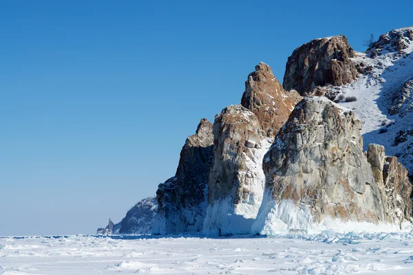 Costa do Lago Baikal no inverno — Fotografia de Stock