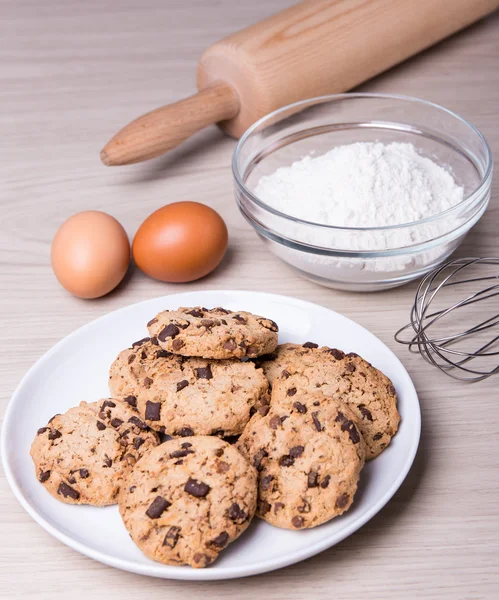 Pekárna koncepce - ingredience na vaření sušenek — Stock fotografie