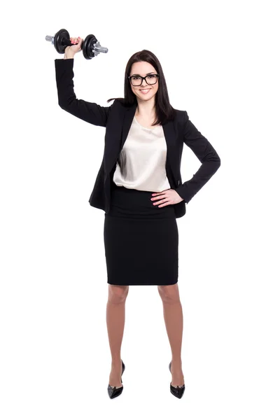 Hårt arbete och hälsosam livsstilskoncept - affärskvinna med du — Stockfoto