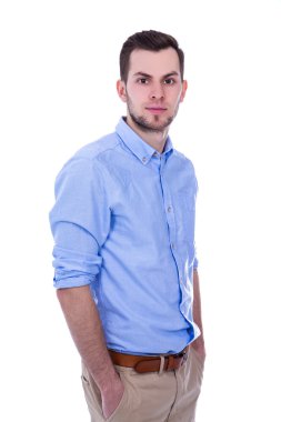 yakışıklı adam izole üzerinde beyaz ayakta