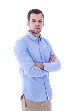 yakışıklı delikanlı üzerinde beyaz izole portresi