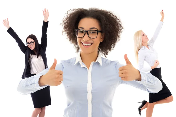 Portrait de femmes d’affaires heureux isolé sur blanc — Photo