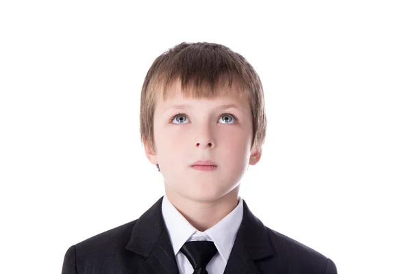 Concepto de idea - niño en traje pensando enpesando — Foto de Stock