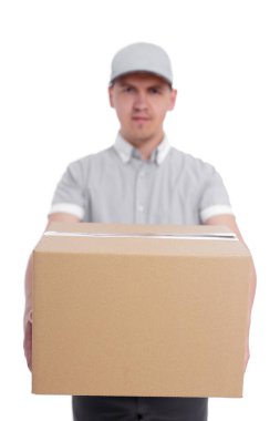 Kurtarıcı beyaz arkaplanda izole edilmiş bir kutu veriyor