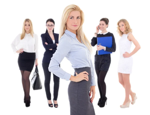 Donne di business di successo attraente giovane isolate su bianco — Foto Stock