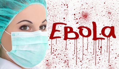 Ebola kavramı - cerrah maske üzerinde izole genç kadın doktor 