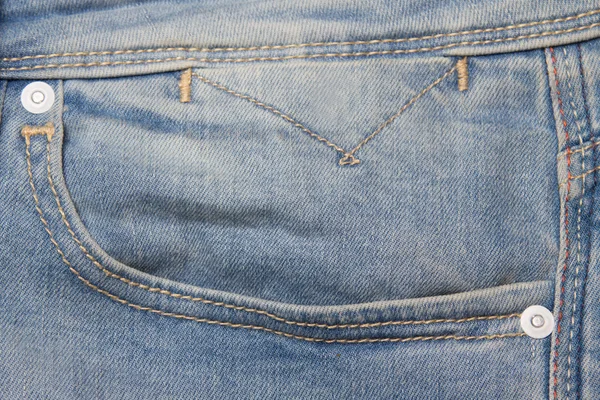Fancy washed blue jeans pocket — Stock Photo, Image