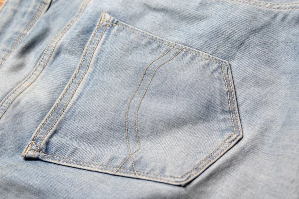 Close up of old jeans back pocket — Stock Photo, Image