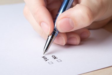 Evet ve Hayır Yanıtlar ile anket doldurma el