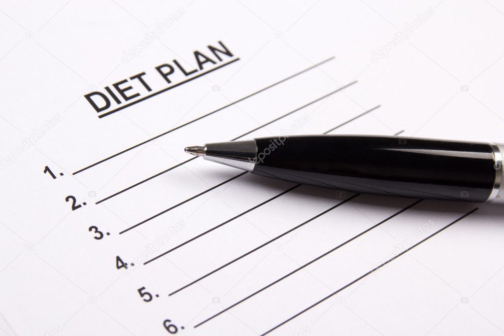 sheet of paper with diet plan