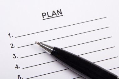 plan ve kalemi kağıdına sayfasının yakın çekim