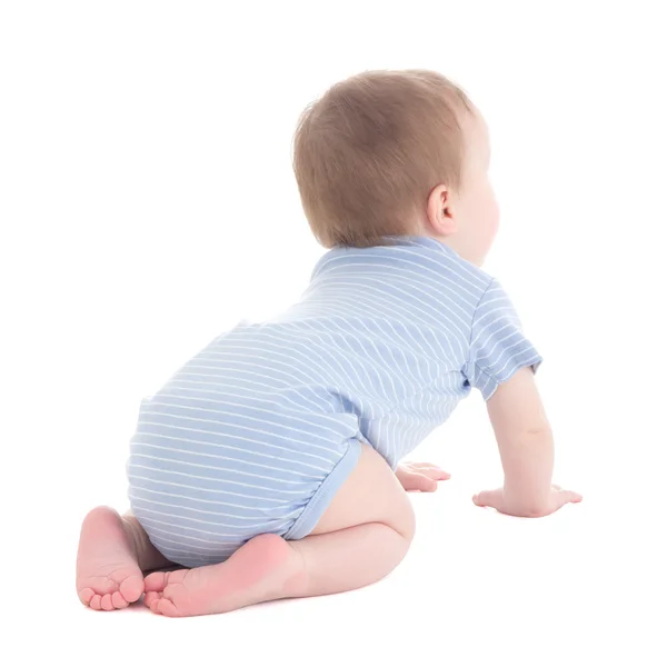 Bakifrån av baby boy småbarn isolerad på vit — Stockfoto