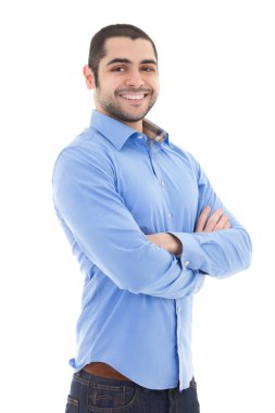 beyaz izole yakışıklı Arapça iş adamı portresi