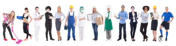 Conjunto de diversas personas aisladas en blanco — Foto de Stock