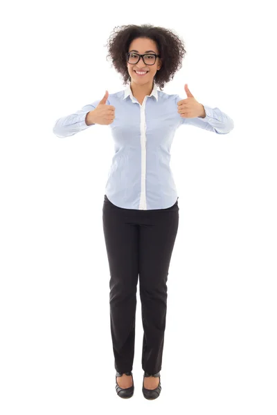 Full length portrait of happy african american business woman th — Stock Photo, Image