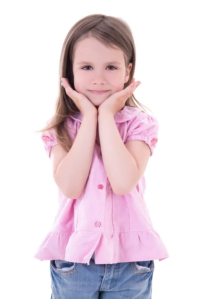 Portrait of cute little girl isolated on white Royalty Free Stock Photos