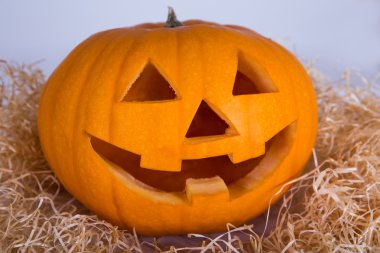 Cadılar Bayramı kavramı - mutlu yüz ile Jack-O-Lantern kabak