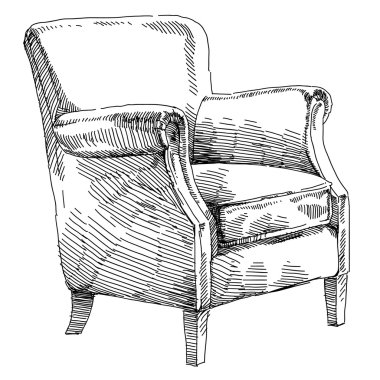 Modern iç el çizim vektör.