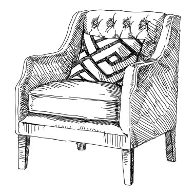 Modern iç el çizim vektör.