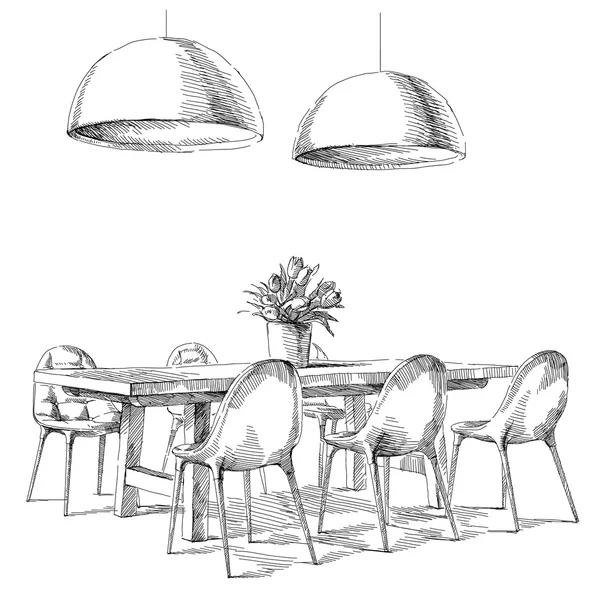 Modern iç el çizim vektör.