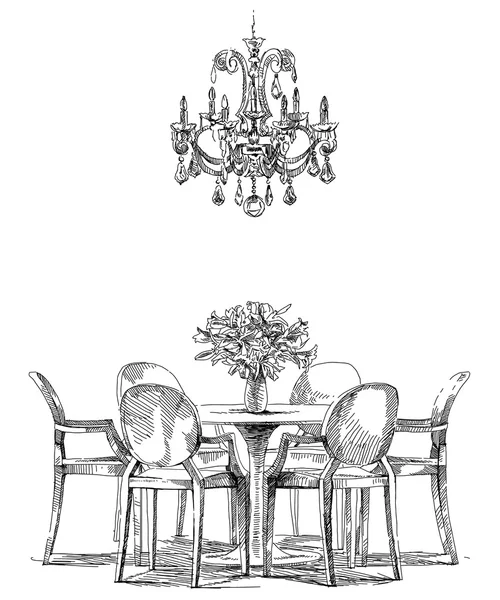 Modern iç el çizim vektör.