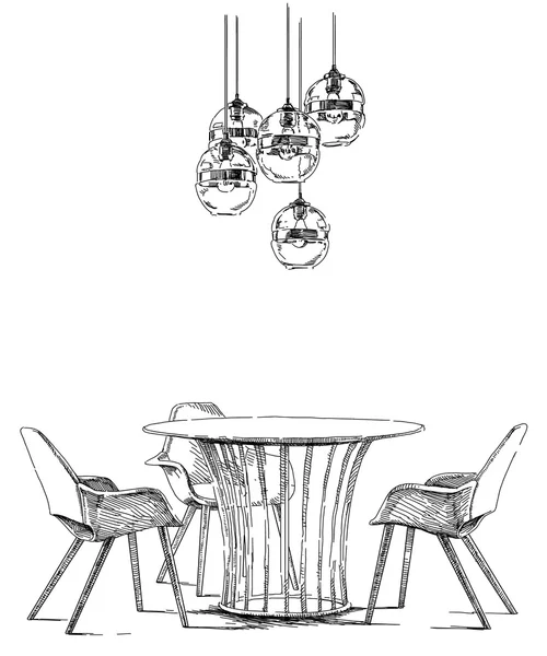 Modern iç el çizim vektör.