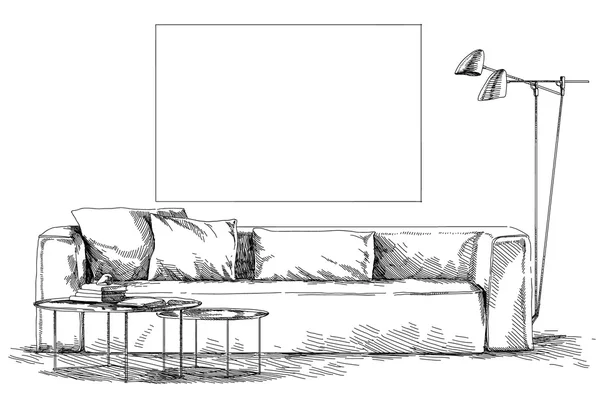 Modern iç el çizim vektör.