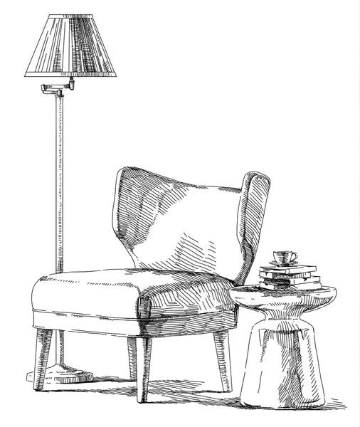 Modern iç el çizim vektör.