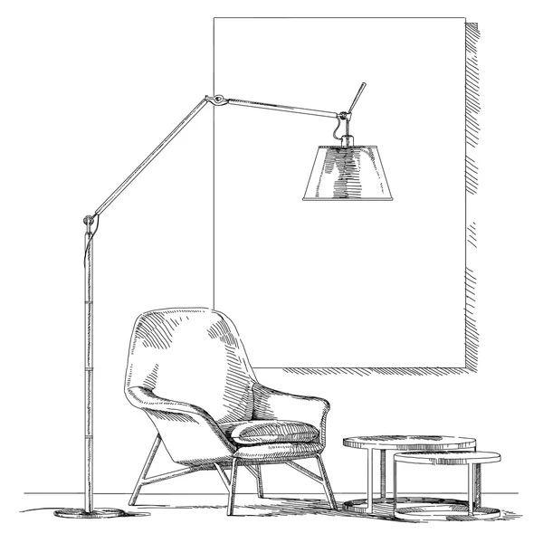 Modern iç el çizim vektör.