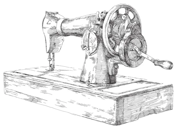 Máquina de costura desenhada à mão — Vetor de Stock