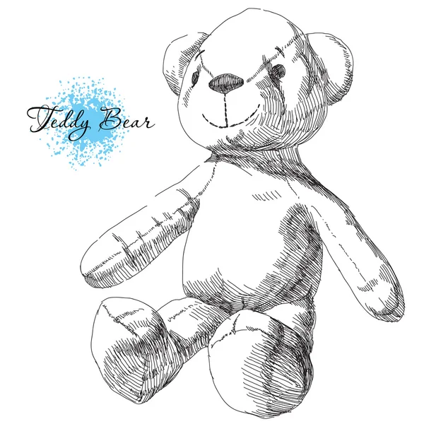 Handgezeichneter Teddybär — Stockvektor