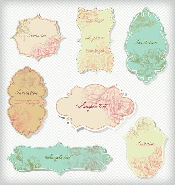 El çizim çiçek vektör çerçeve