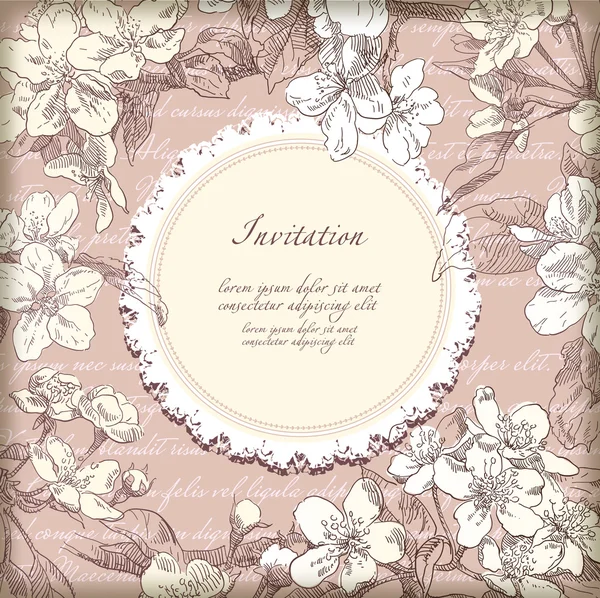 El çizim çiçek vektör çerçeve