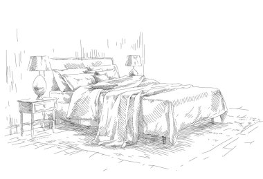 Modern iç el çizimi.