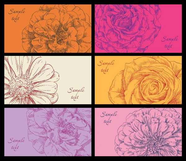 El çizim çiçek vektör çerçeve