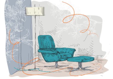 Çeşitli aksesuar ve mobilya ev concept