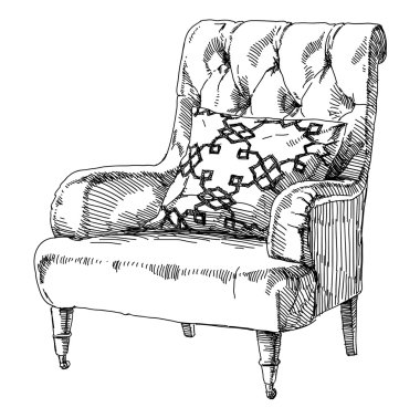 Modern iç el çizim vektör.