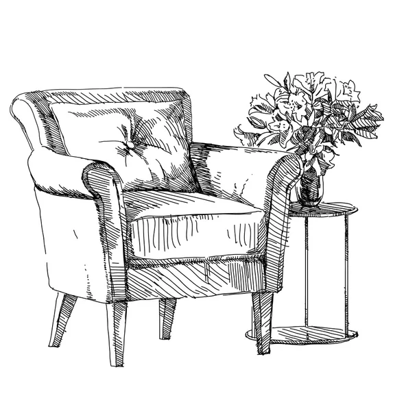 Modern iç el çizim vektör.