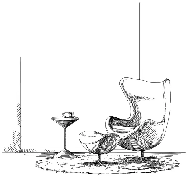 Modern iç el çizim vektör.