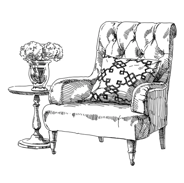 Modern iç el çizim vektör.