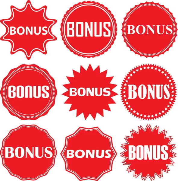 Jeu de signes bonus, jeu d'autocollants bonus, illustration vectorielle — Image vectorielle