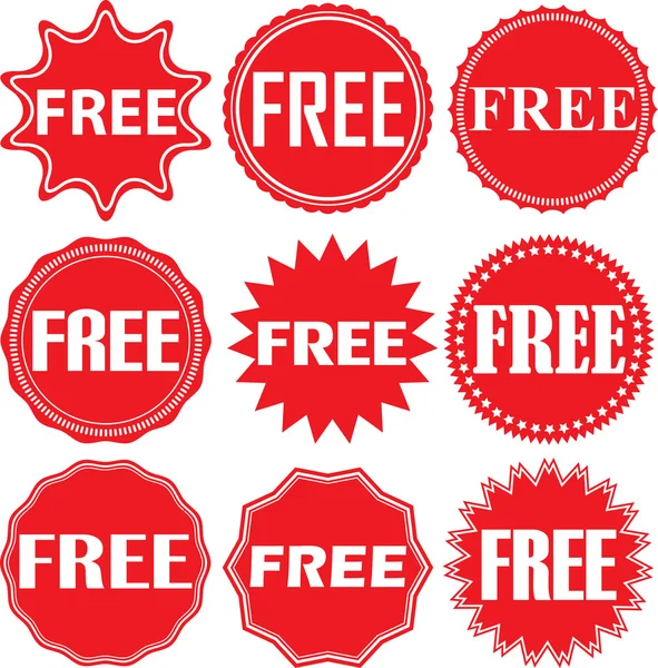 Free signs set, free sticker set, vector illustration — Stock Vector