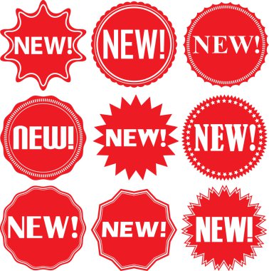 Yeni işaretler cabukşalterli, yeni etiket kümesi, vektör çizim