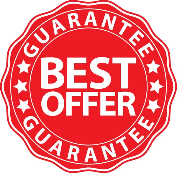Best offer guarantee red sign, vector illustration — Stock Vector